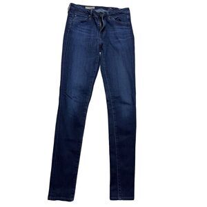Adriano Goldschmied Women's Skinny Jeans Middi Mid Rise Legging Blue Size 26R